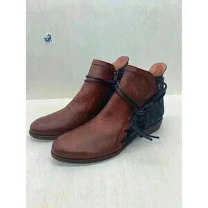 Veracruz Boutique Hand Made Brown/Black Leather Ankle Boots EU 39 US 8.5